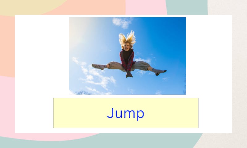 first grade verbs worksheets, person jumping